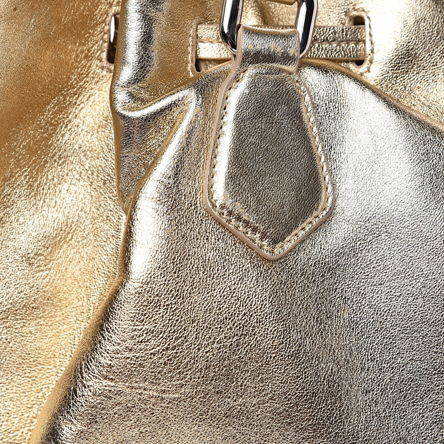 Nappa Soft Drawstring Tote Platino