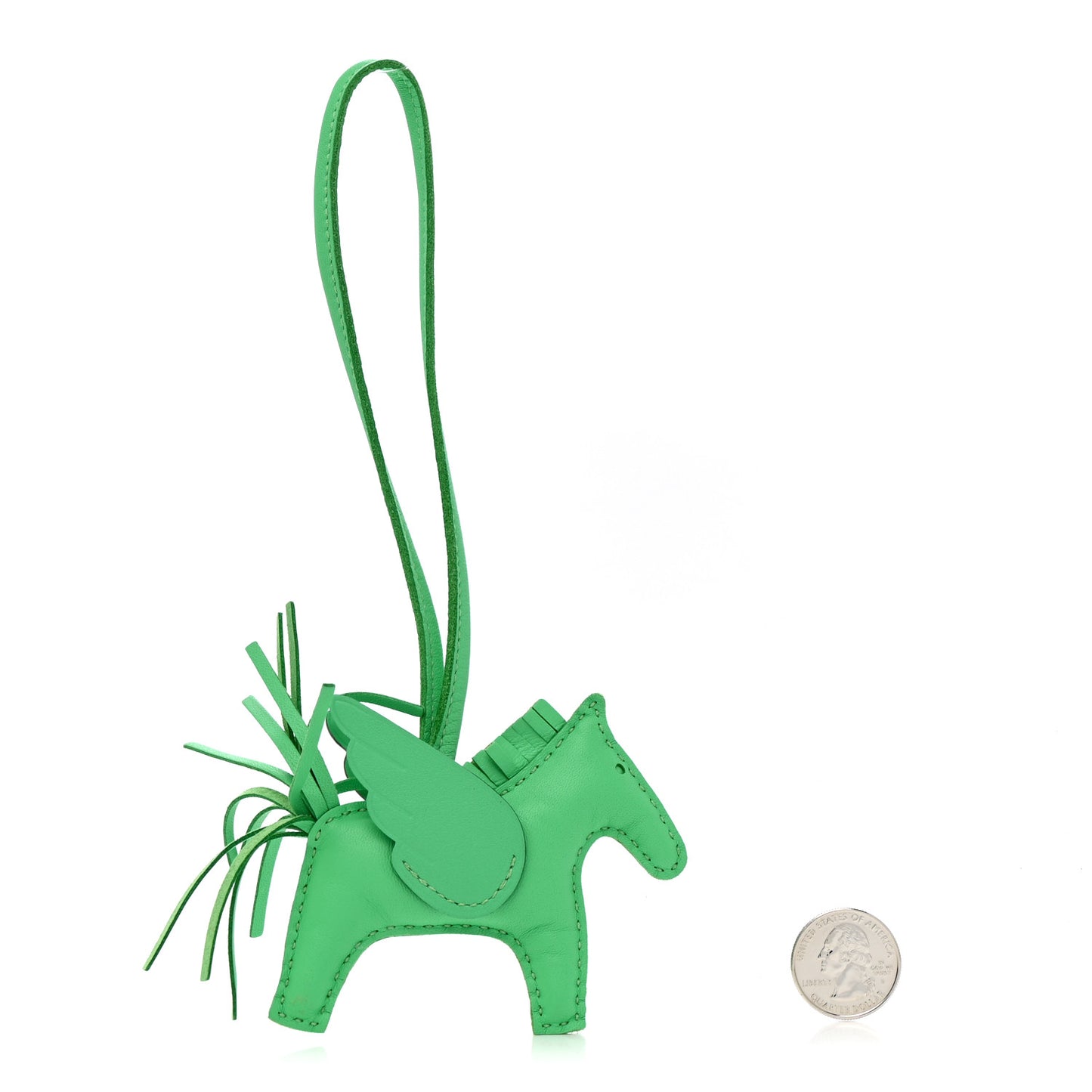Milo Lambskin Grigri Rodeo Pegase Horse Bag Charm PM Vert Comics