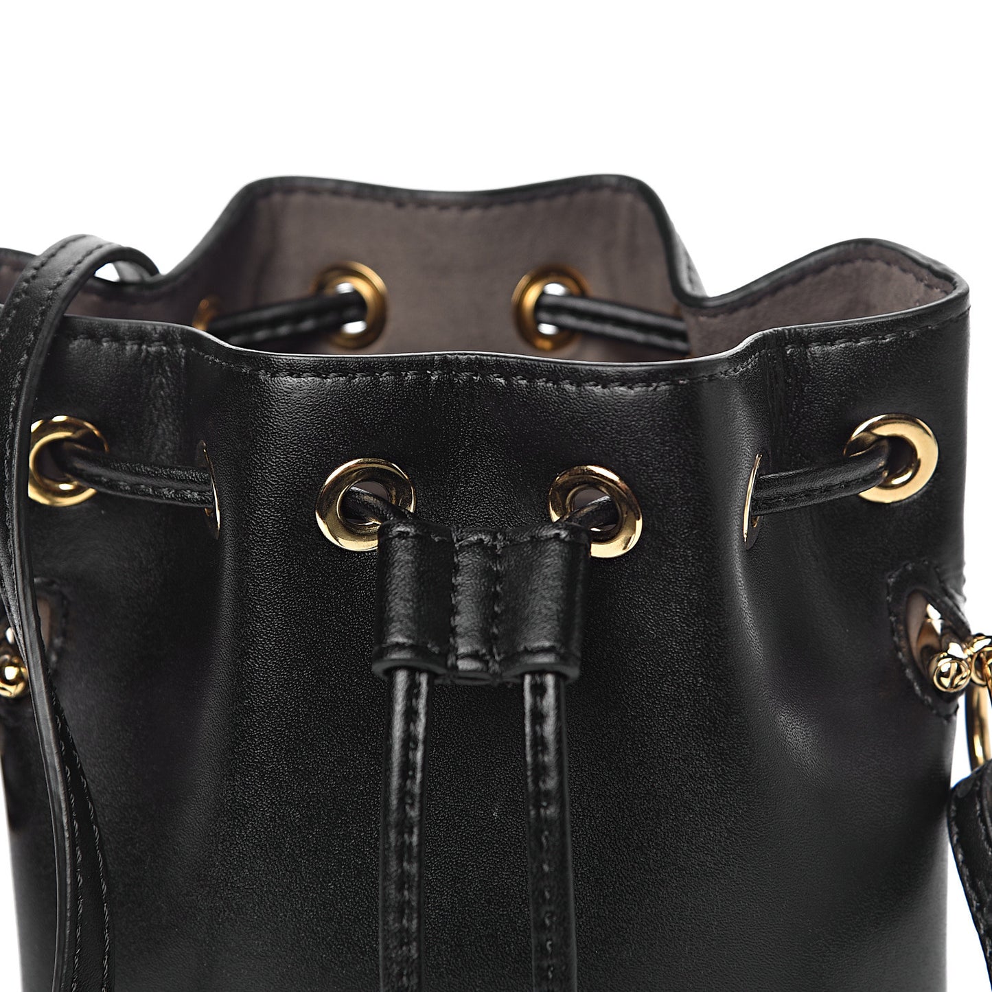 Vitello Liberty Lucido F is Fendi Mini Mon Tresor Bucket Bag Black