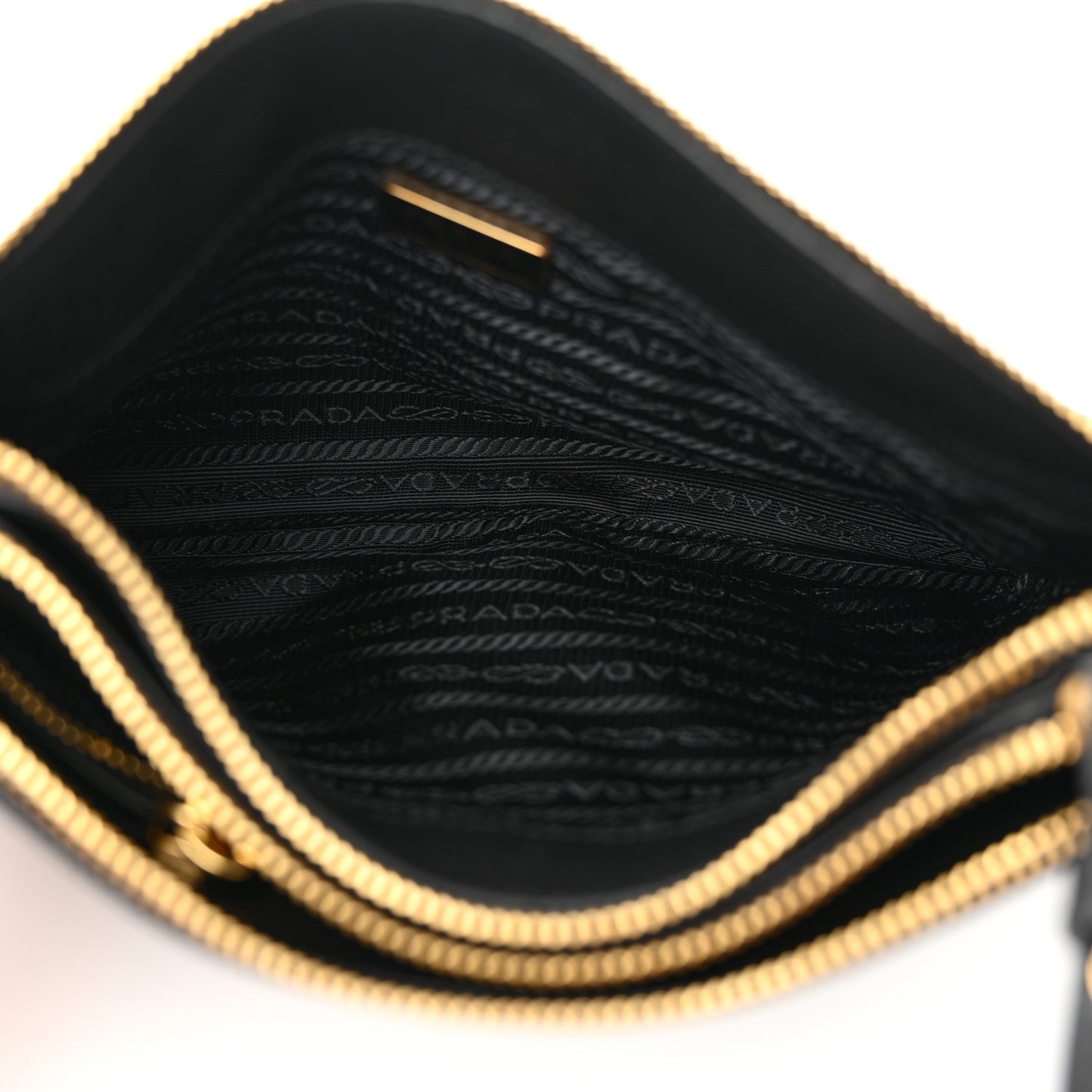 Vitello Phenix Double Zip Crossbody Bag Black