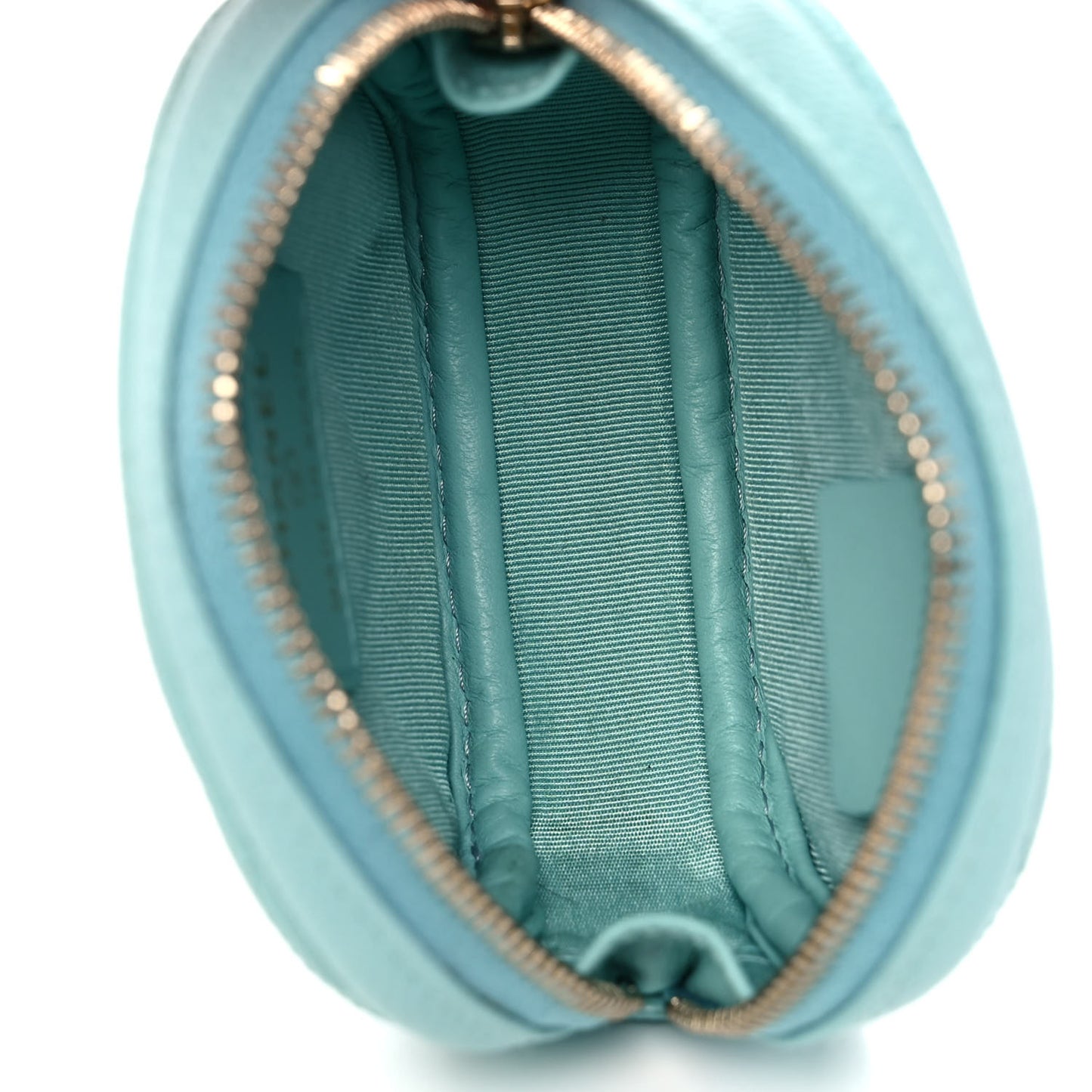 Caviar Quilted Zip Around Classic Coin Purse Light Blue