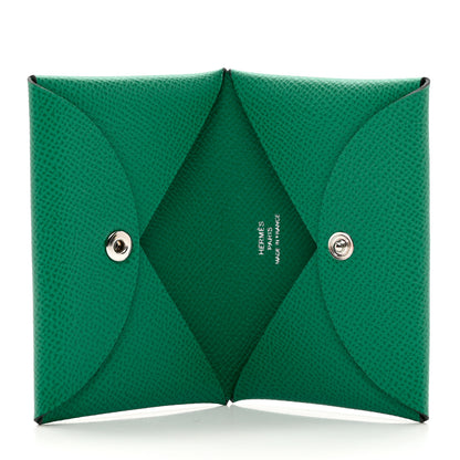 Hermes Epsom Calvi Card Case Vert Jade 5 of 6