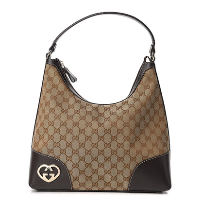 Gucci Monogram Medium Lovely Heart Hobo Brown 1 of 14