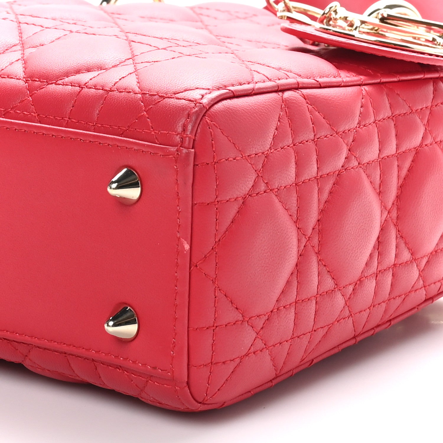 Christian Dior Lambskin Cannage Small My ABCDior Lady Dior Red 4 of 10