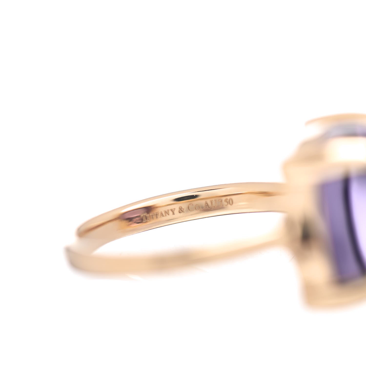 Tiffany 18K Yellow Gold Amethyst 12mm Paloma Picasso Sugar Stacks Ring 53 6.25 5 of 5