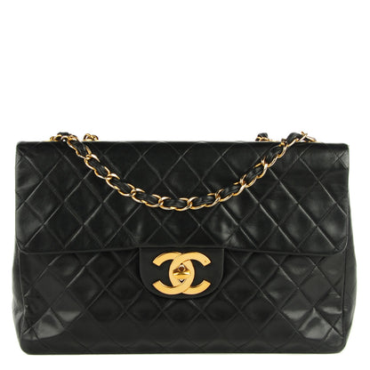 Chanel Lambskin Quilted XL Jumbo Single Flap Black 1 of 10