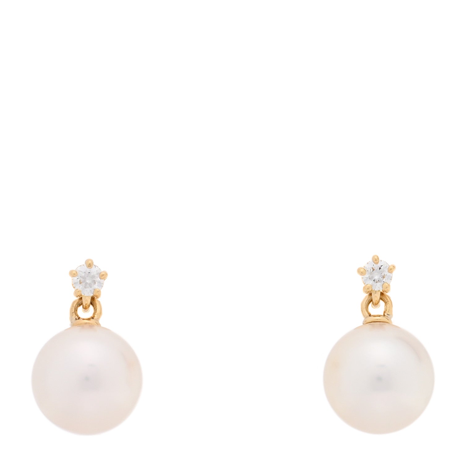【15ポンド美品】ジャーニー Mikimoto 18K Yellow Gold Diamond Akoya Cultured Pearl 7-7.5mm
