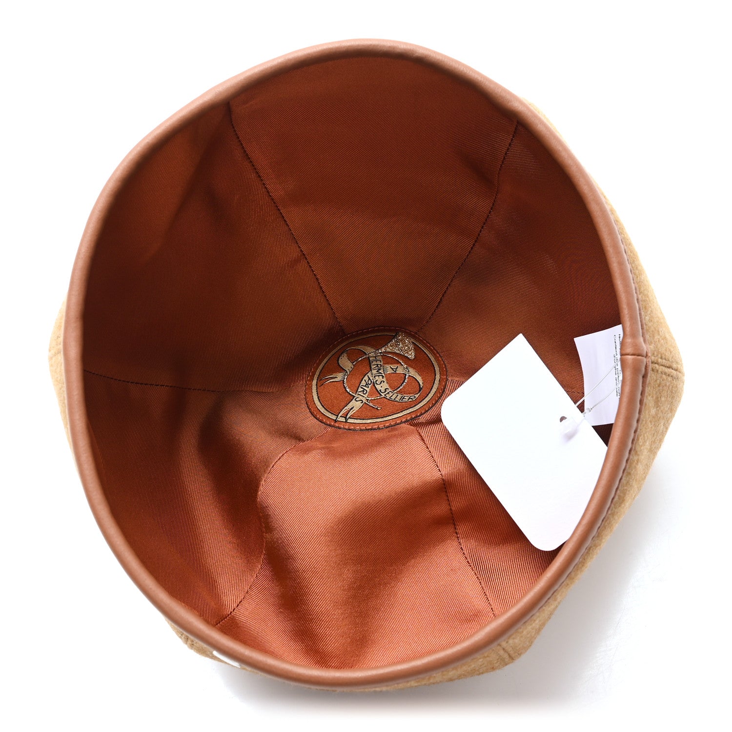 Hermes Jersey De Laine Gabrielle Beret Hat 59 Gold 7 of 9
