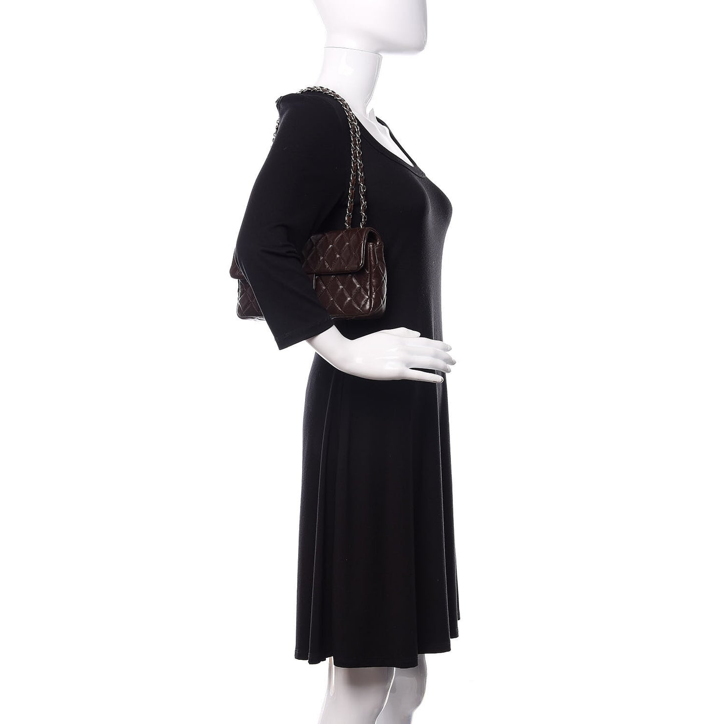 Lambskin Quilted East West Flap Brown