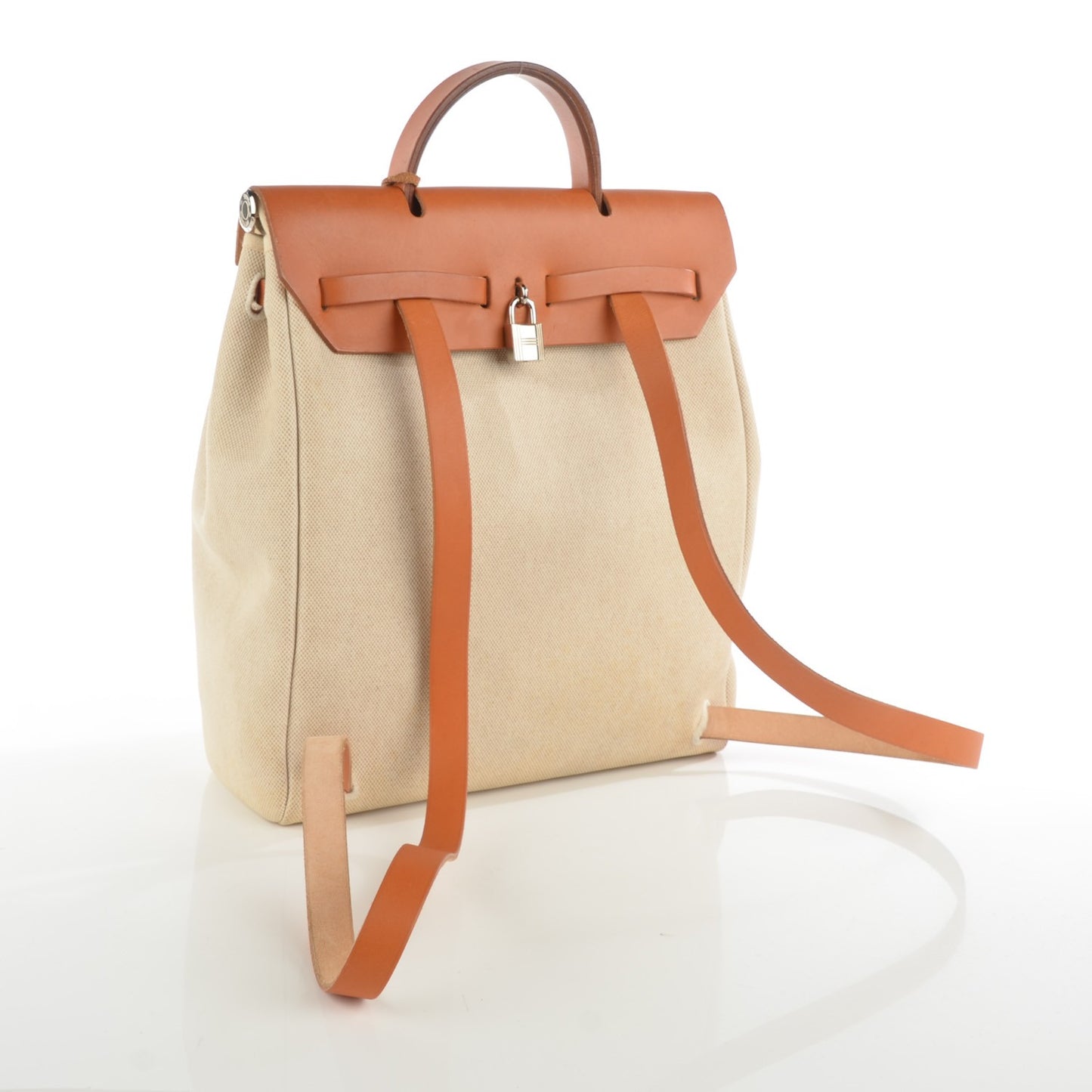 Toile Vache Calfskin Herbag 30 PM Backpack Natural
