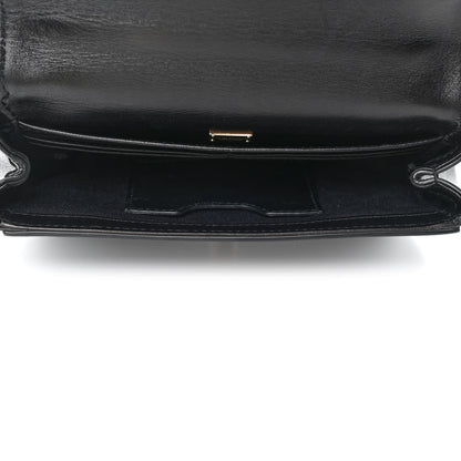Dolce & Gabbana Calfskin Lace Embroidered Padlock Shoulder Bag Black 4 of 4