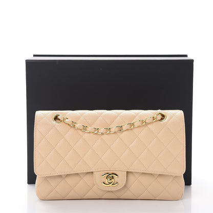 Chanel Caviar Quilted Medium Double Flap Beige Clair 8 of 8