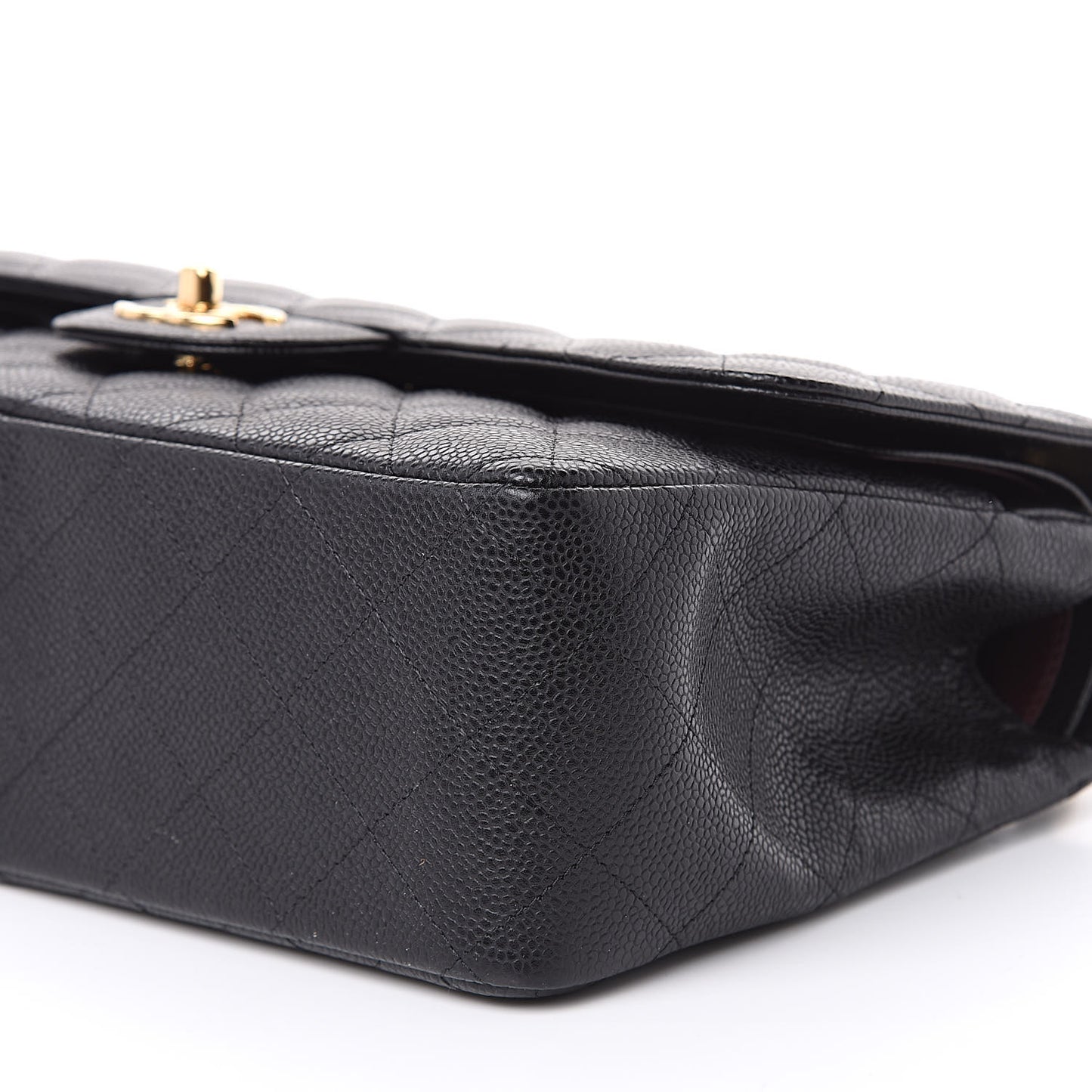 Caviar Quilted Jumbo Double Flap Black