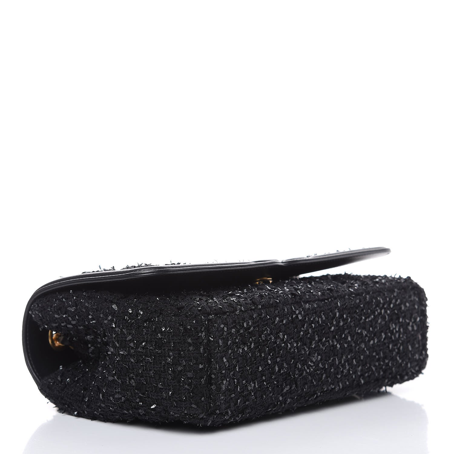 Chanel Tweed Calfskin Quilted Medium CC Filigree Flap Black 4 of 10