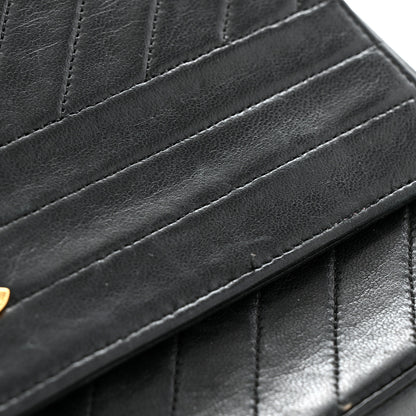 Chanel Lambskin Diagonal Quilted Small Single Flap Black 10 of 12