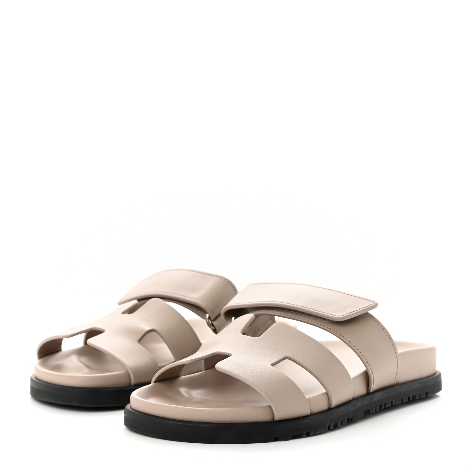 Hermes Calfskin Womens Chypre Sandals 35 Beige Mastic 3 of 10