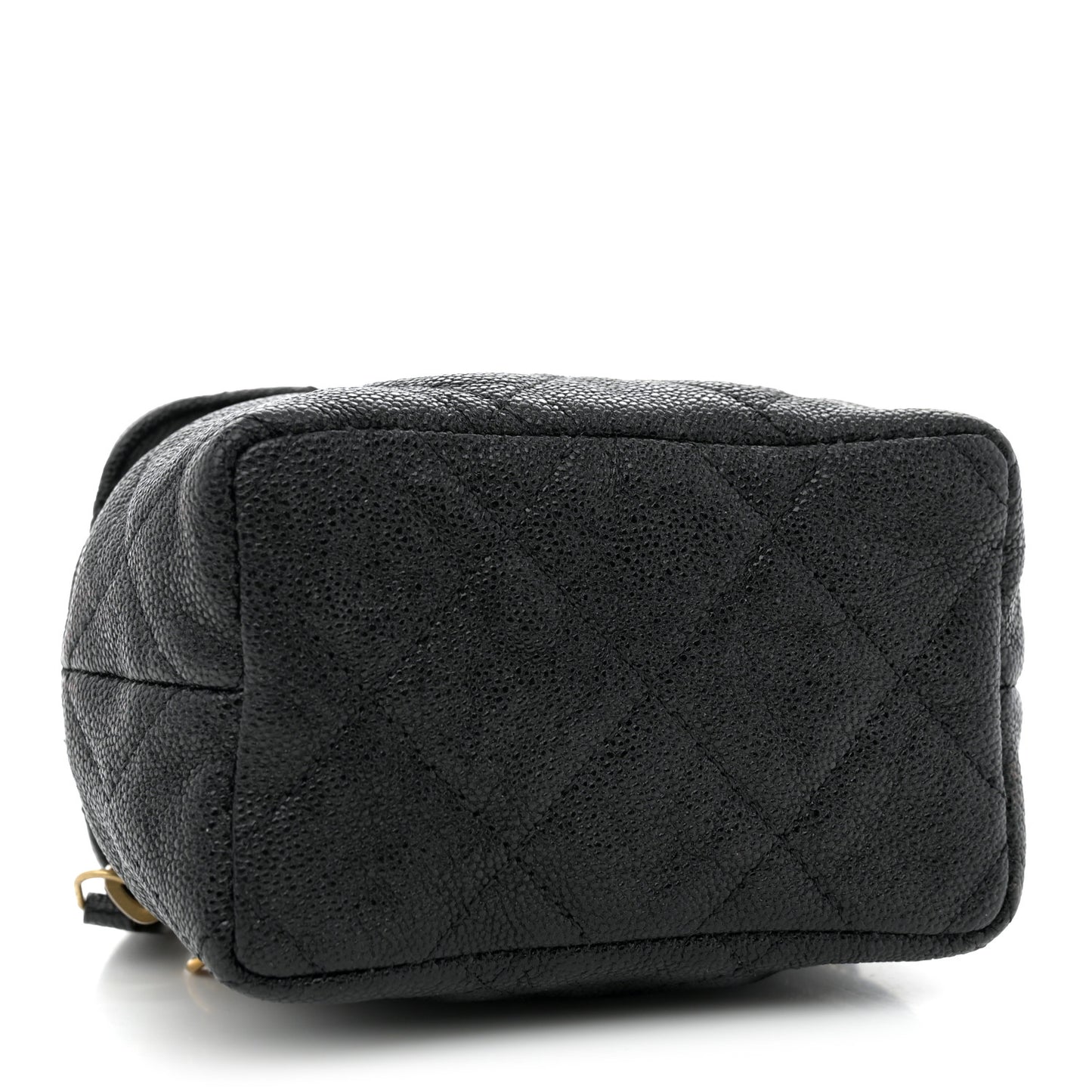 Caviar Quilted Mini Top Handle Vanity With Chain Black