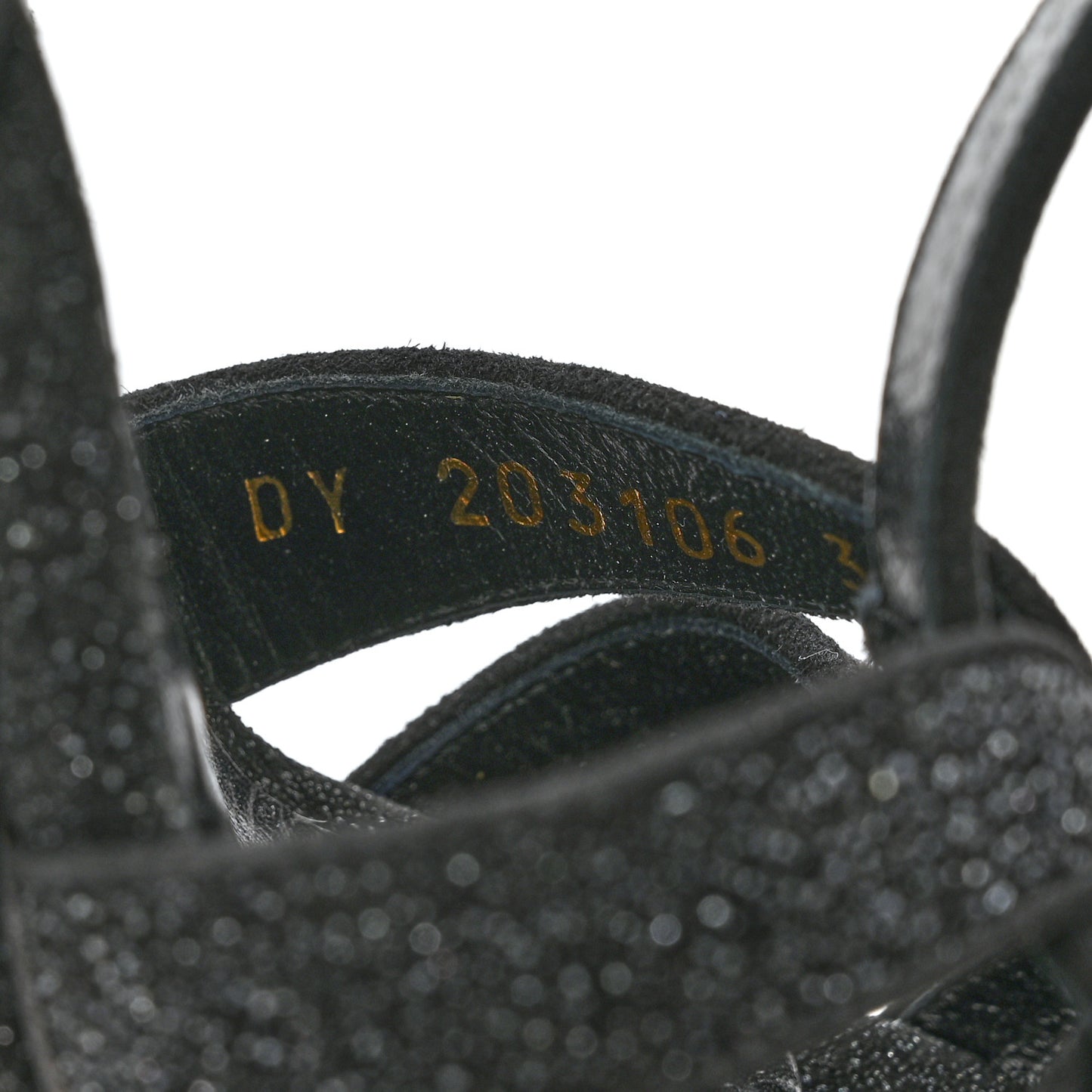 Glitter Effect Calfskin Tribute 105 Platform Sandals 38.5 Black