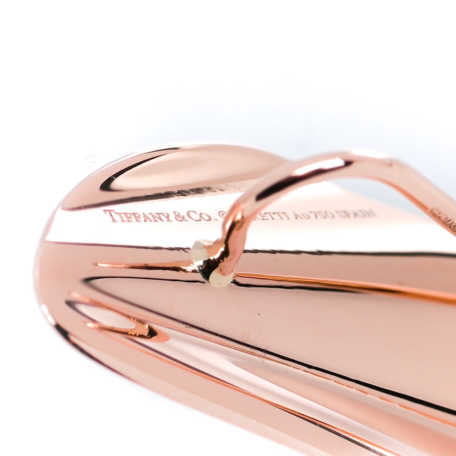 Tiffany 18K Rose Gold Elsa Peretti High Tide Earrings 4 of 5