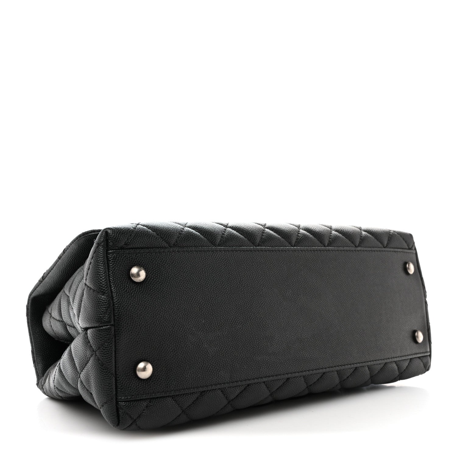 Chanel Caviar Lizard Embossed Quilted Small Coco Handle Flap Black 4 of 15