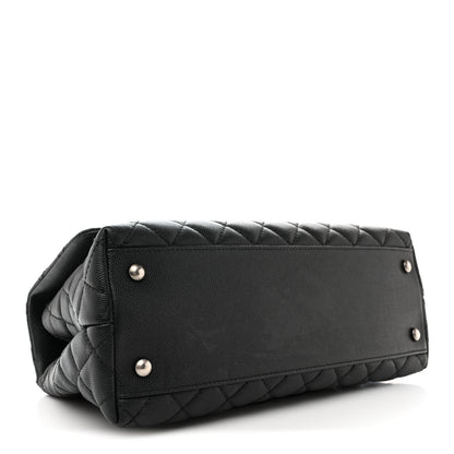 Chanel Caviar Lizard Embossed Quilted Small Coco Handle Flap Black 4 of 15