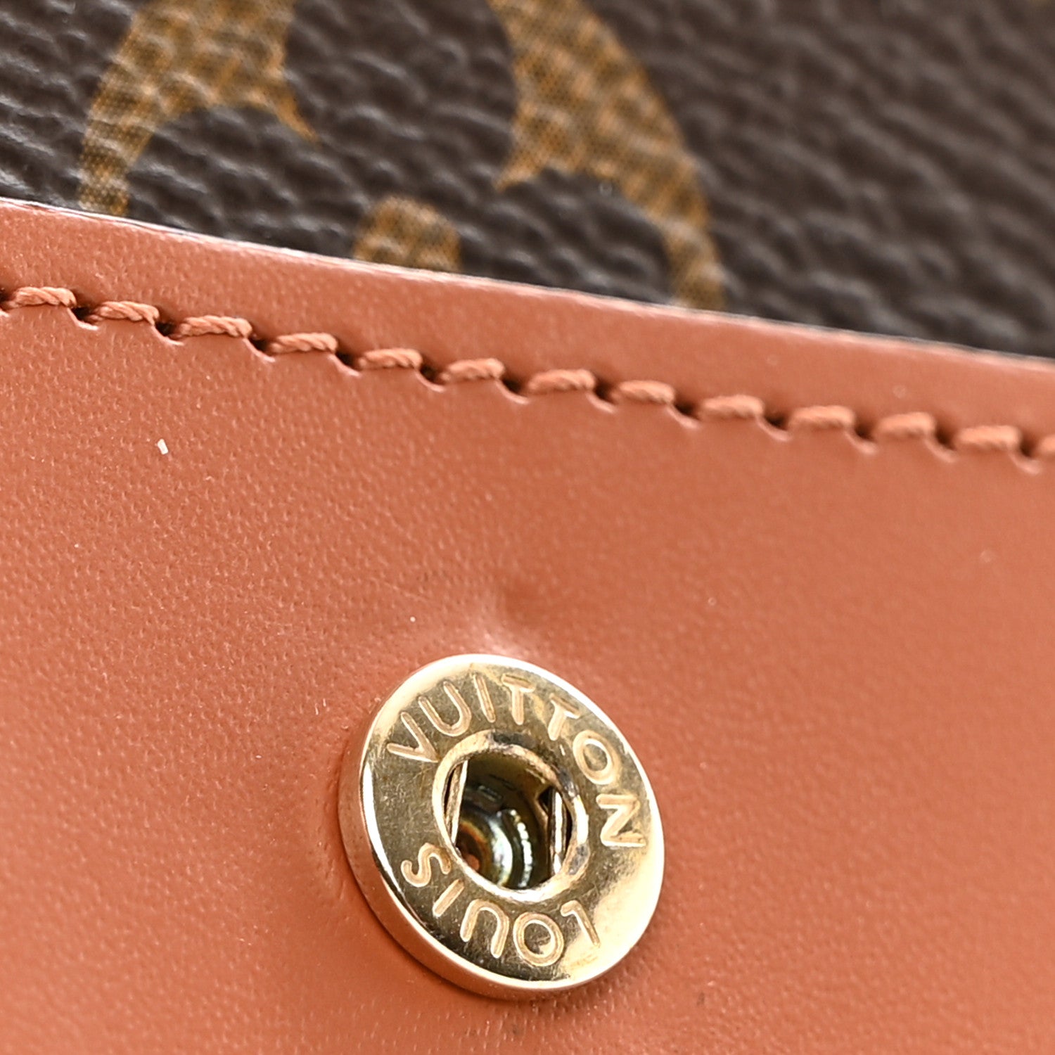 Louis Vuitton Monogram Flower Lock Compact Wallet Caramel 8 of 8