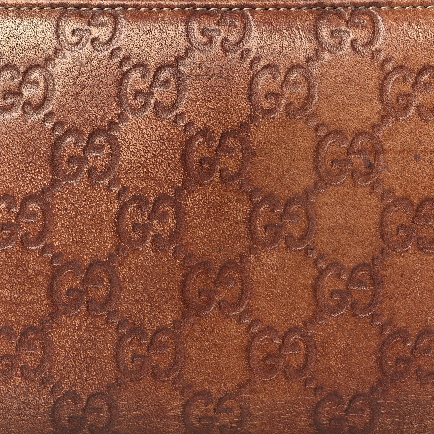 Guccissima Bamboo Tassel Zip Around Wallet Light Brown