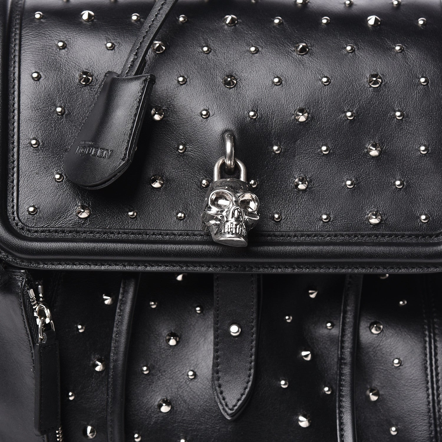 Alexander McQueen Calfskin Studded Padlock Backpack Black 9 of 12