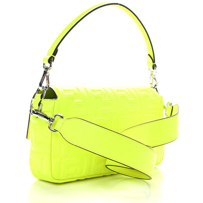 Fendi Nappa FF 1974 Embossed Baguette Yellow Fluo 3 of 10