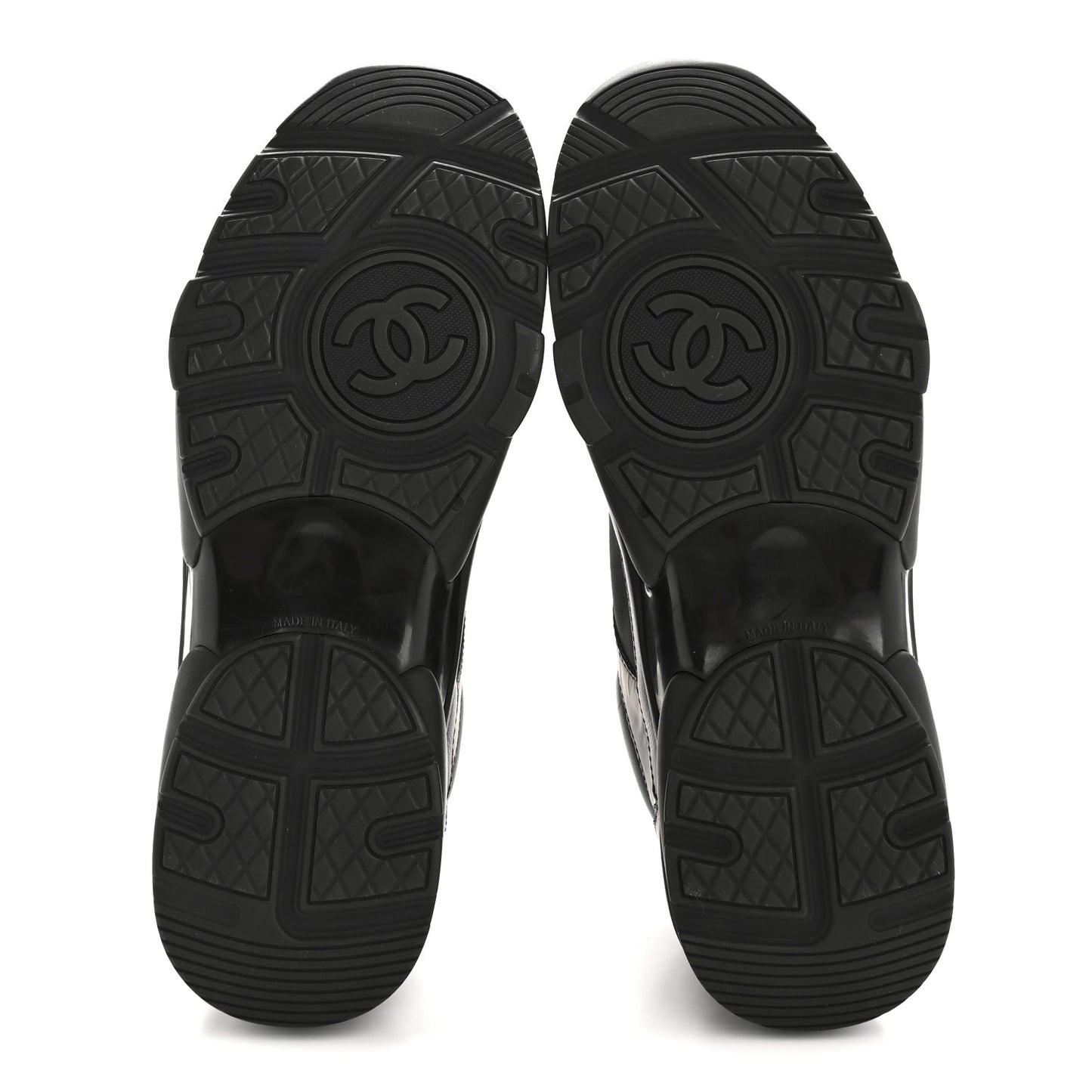 Fabric Calfskin Suede Mens CC Uniform Sneakers 41 Black