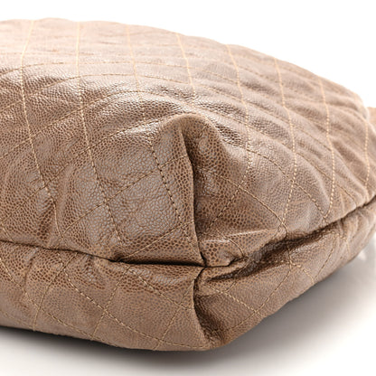 Chanel Distressed Glazed Caviar Quilted Large Elastic Tote Brown 10 of 10