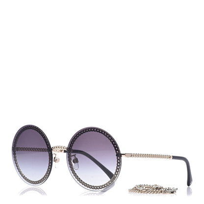 Chanel Round Chain Sunglasses 4245 Gold 1 of 9