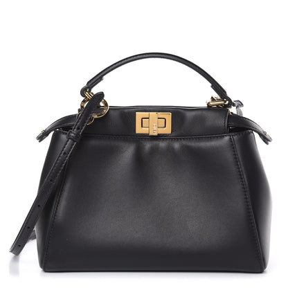 Fendi Nappa Mini Peekaboo Iconic Satchel Black 1 of 11