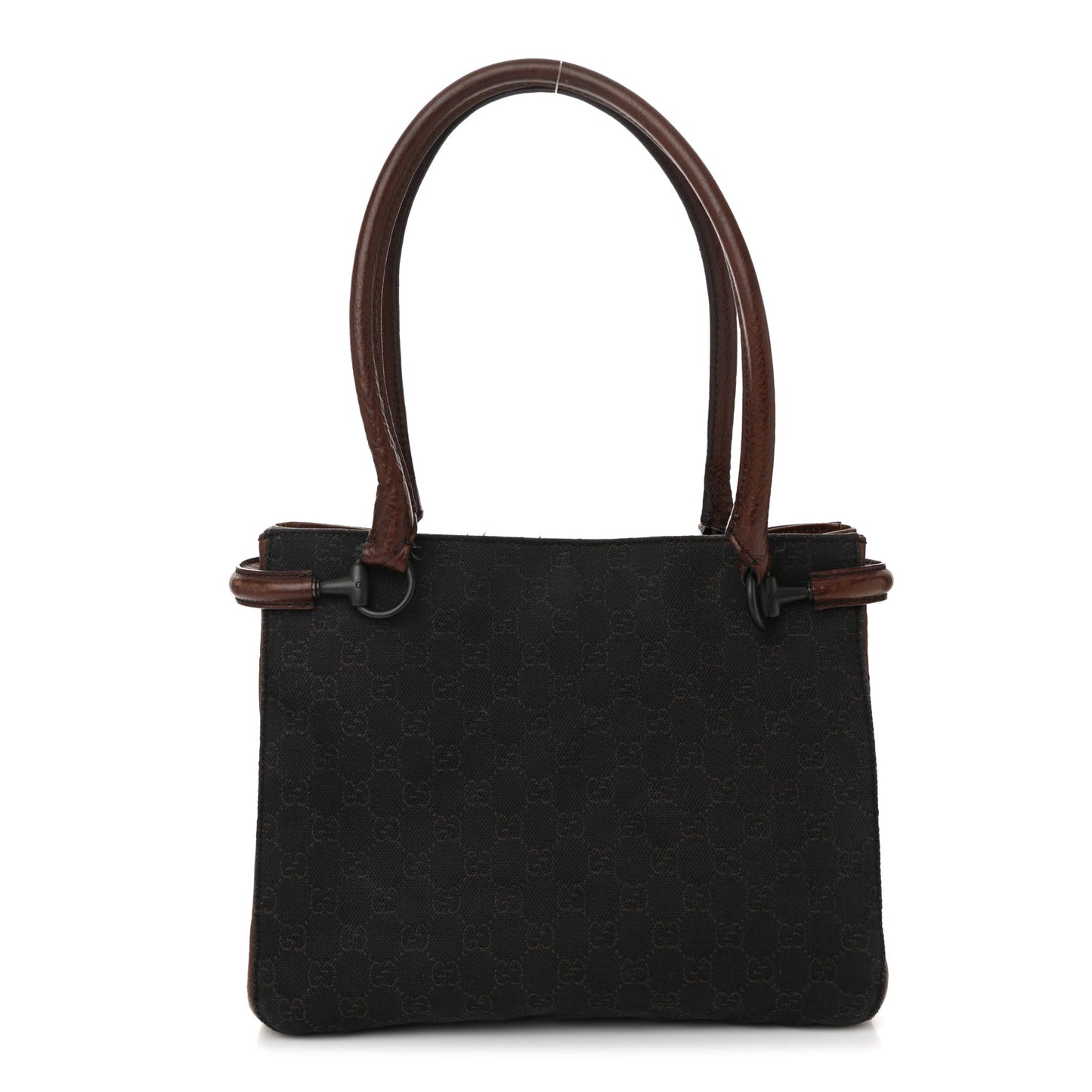 Monogram Denim GG Shoulder Bag Black Brown