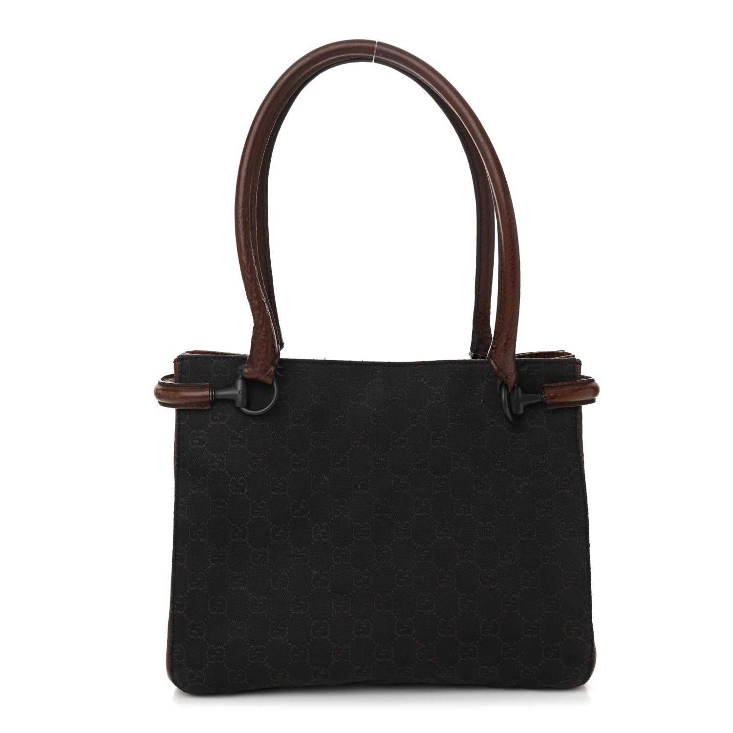 Gucci Monogram Denim GG Shoulder Bag Black Brown 1 of 11