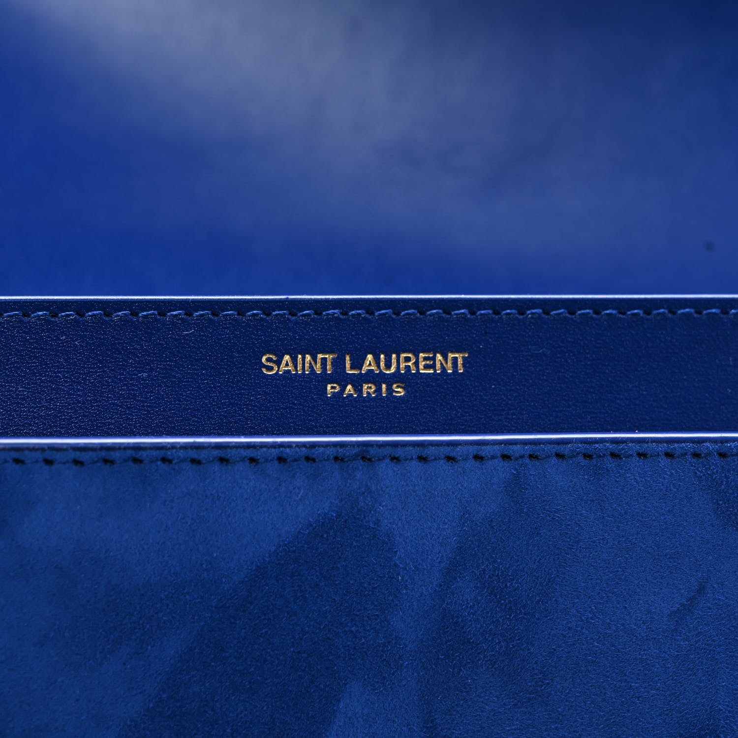 Saint Laurent Smooth Calfskin Suede Monogram Cassandra Clasp Bag Bleu Saphir 7 of 9