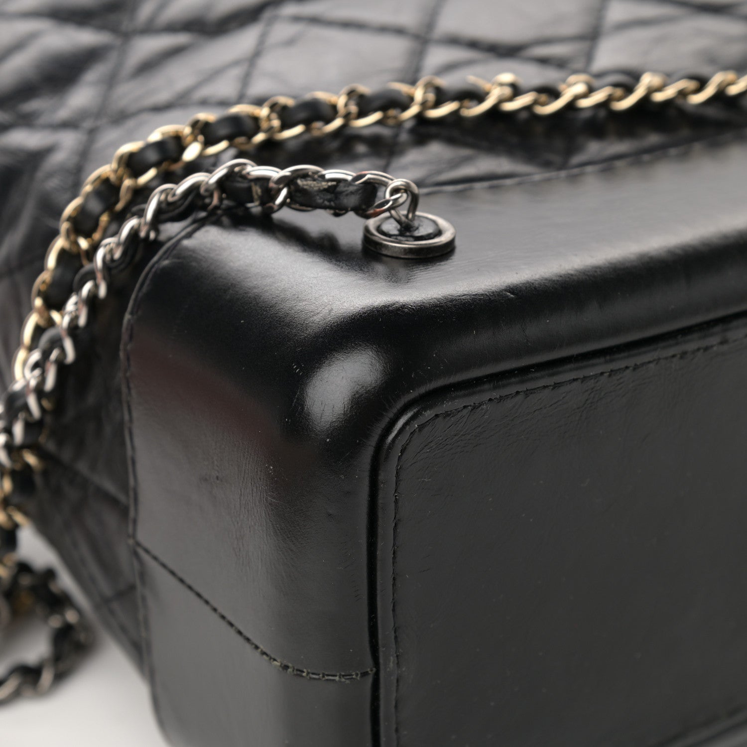 Chanel Aged Calfskin Quilted Small Gabrielle Backpack Black 13 of 19