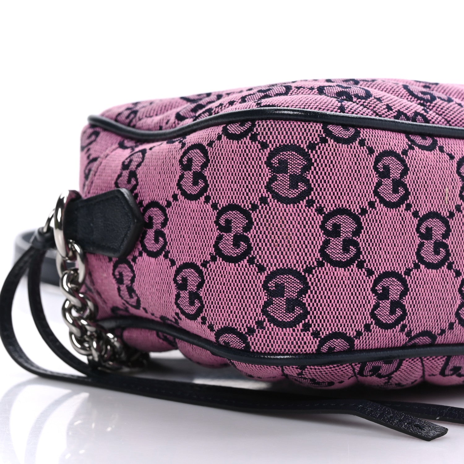 Gucci Monogram Multicolor Matelasse Diagonal Small GG Marmont Chain Shoulder Bag Pink Blue 9 of 10