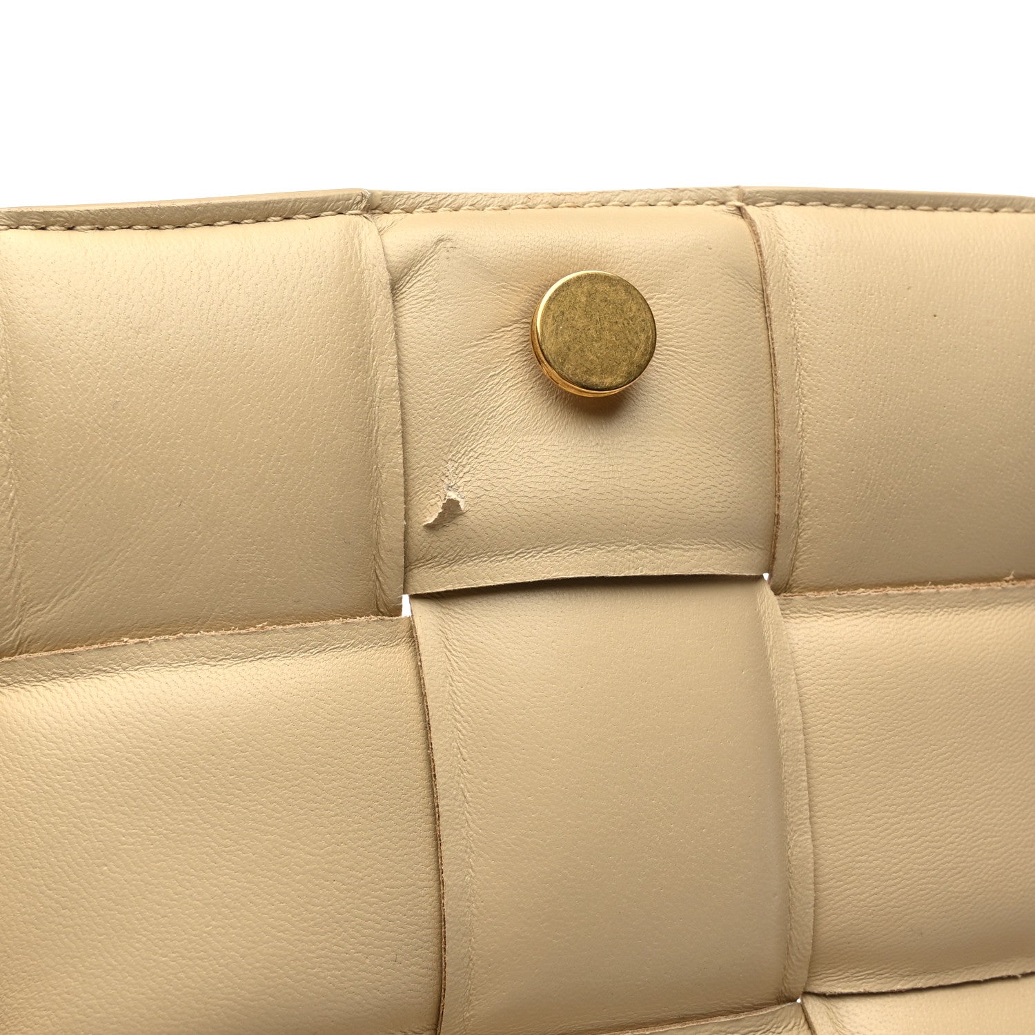 Bottega Veneta Lambskin Maxi Intreccio Padded Chain Cassette Crossbody Bag Porridge 10 of 10