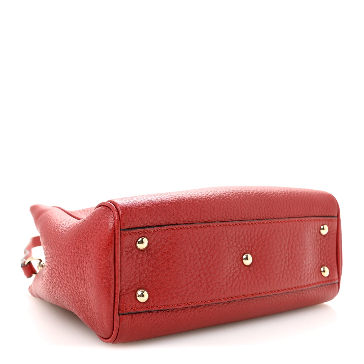 Calfskin Mini Bamboo Shopper Tote Red