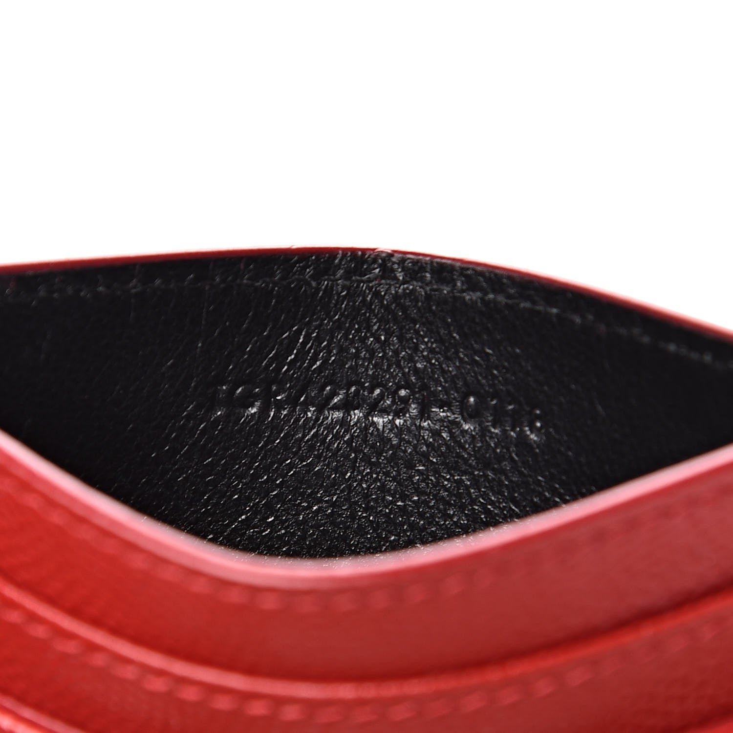Saint Laurent Grain De Poudre Matelasse Chevron Monogram Credit Card Case New Red 6 of 8