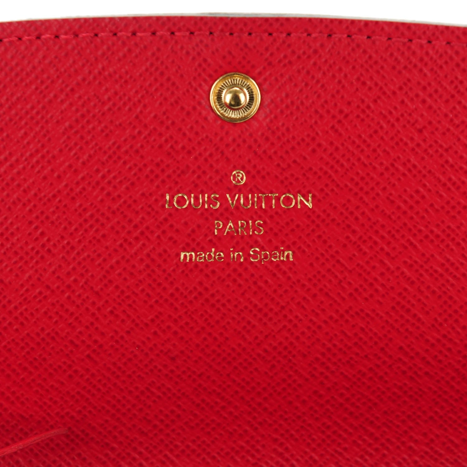 Louis Vuitton Damier Ebene Emilie Wallet Red 6 of 8