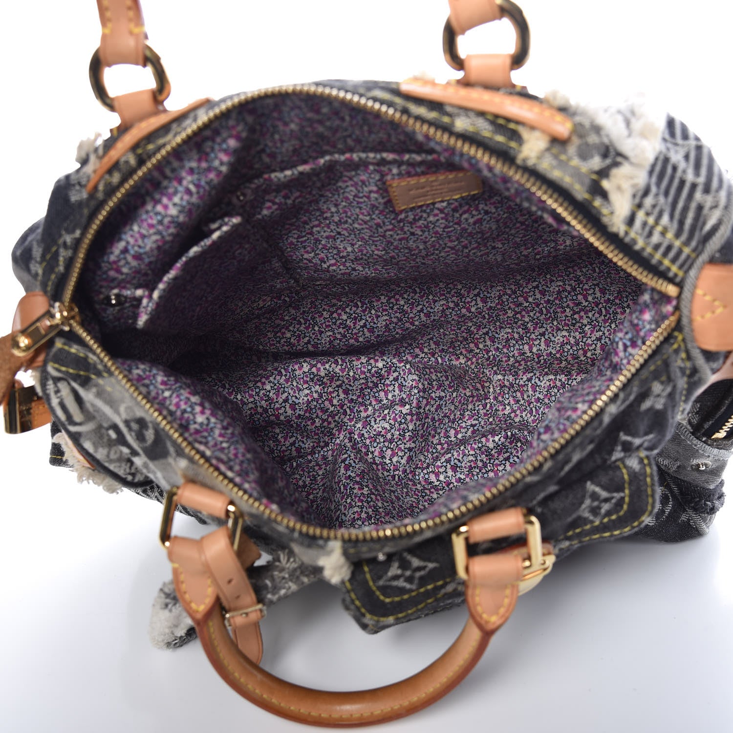 Louis Vuitton Denim Patchwork Speedy 30 Grey 5 of 9