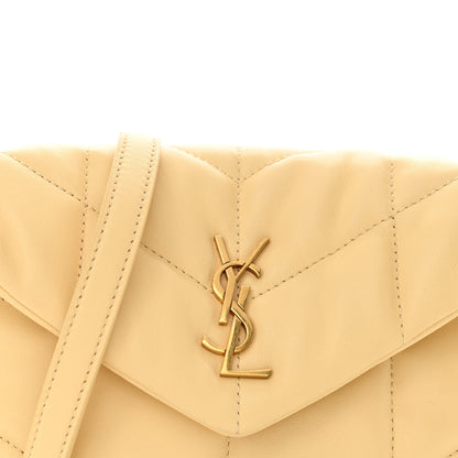 Saint Laurent Lambskin Quilted Toy Loulou Puffer Monogram Chain Satchel Jaune Pale 8 of 12