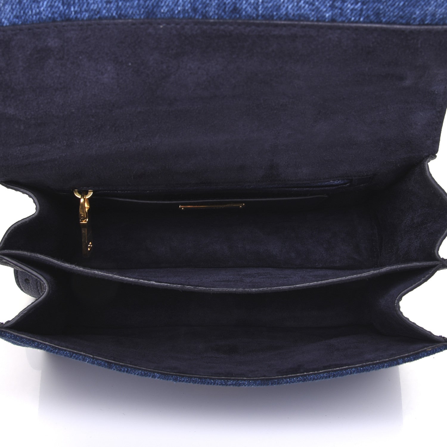 Miu Miu Denim Goatskin Bandoliera Madras Shoulder Bag Blue 5 of 10