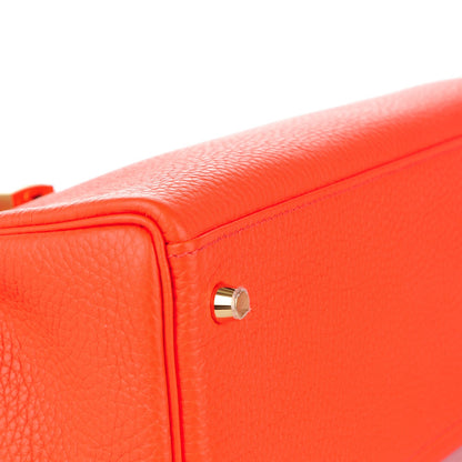 Hermes Taurillon Clemence Kelly Retourne 32 Orange Poppy 17 of 28