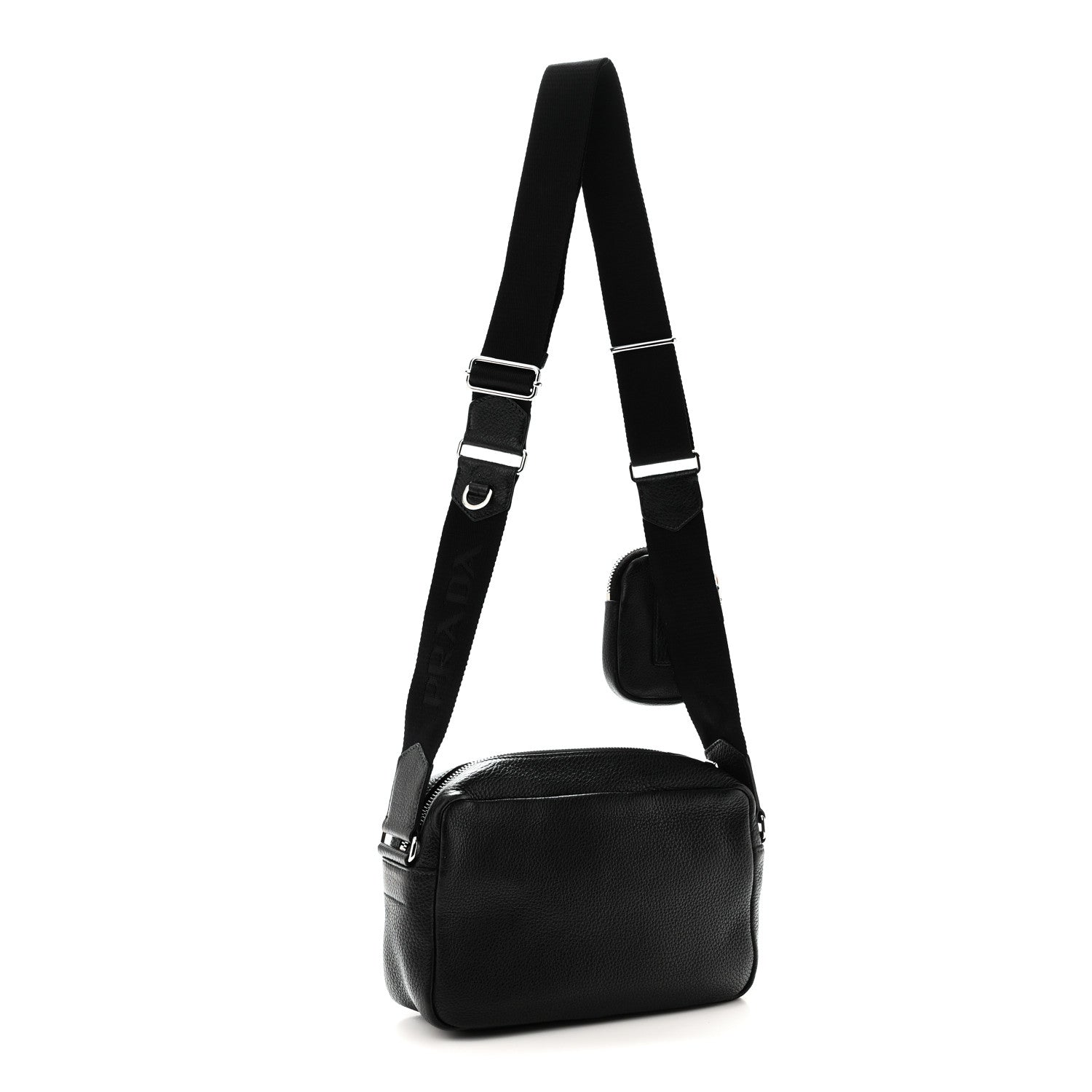 Prada Vitello Daino Soft Crossbody Black 3 of 9