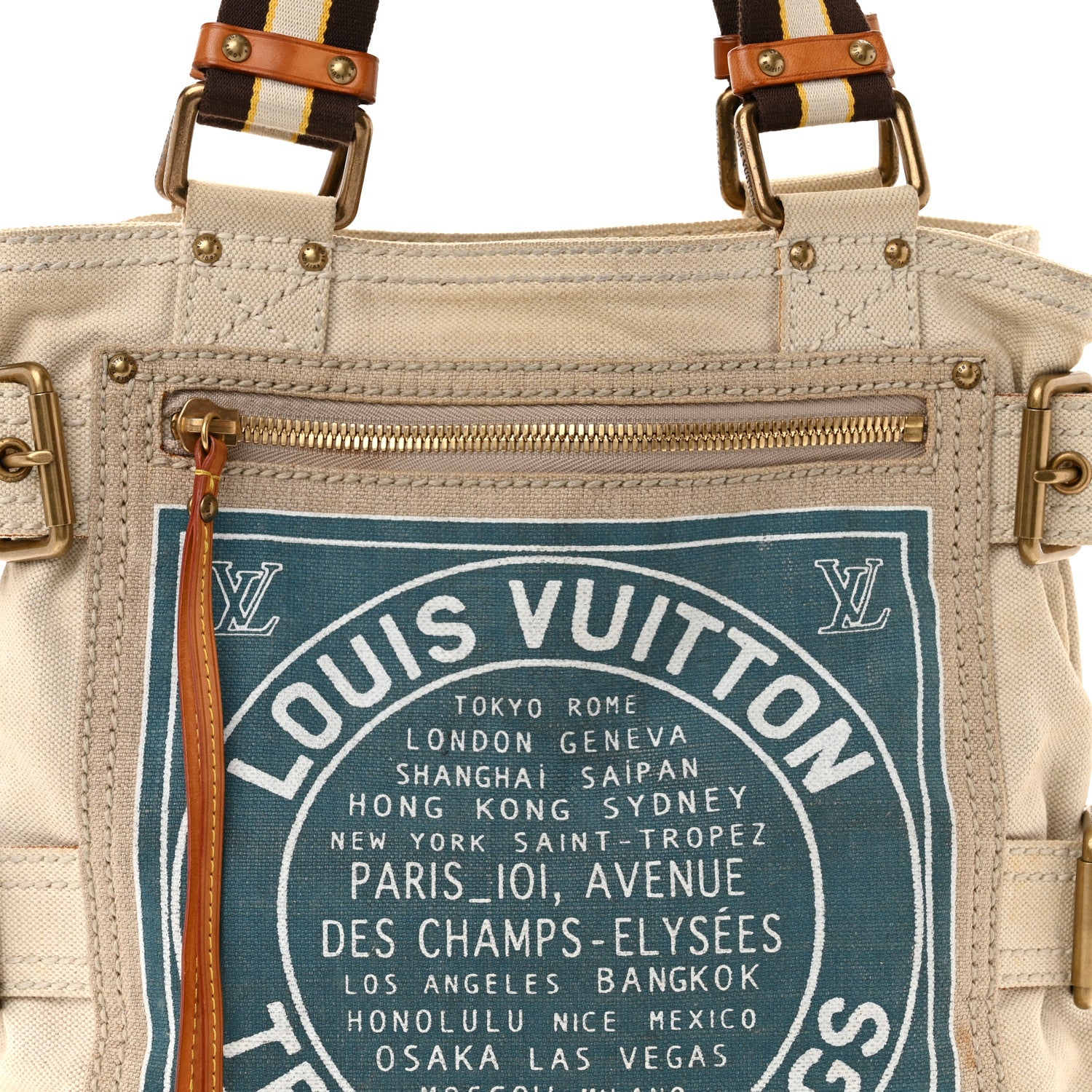 Louis Vuitton Toile Globe Shopper Cabas MM Blue 8 of 13