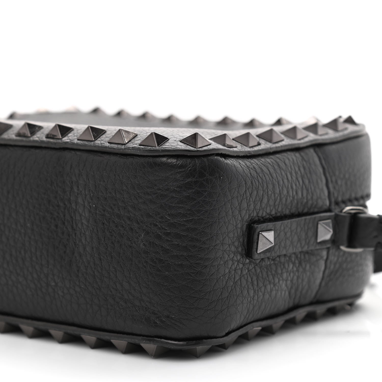 Valentino Garavani Pebbled Calfskin Rockstud Camera Crossbody Bag Black 8 of 9