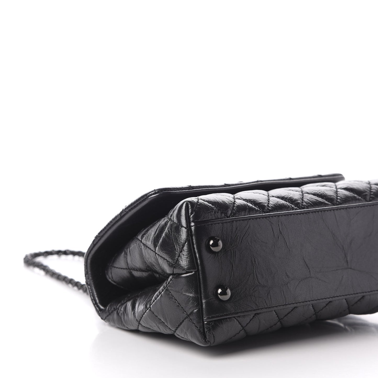 Aged Calfskin Quilted Mini Coco Handle Flap So Black